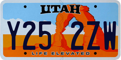 UT license plate Y252ZW