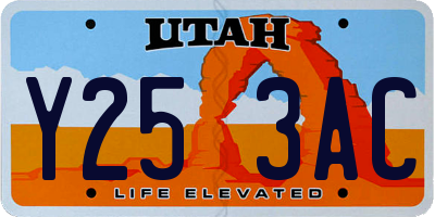 UT license plate Y253AC