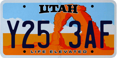 UT license plate Y253AF