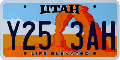 UT license plate Y253AH
