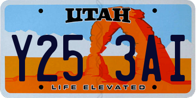 UT license plate Y253AI