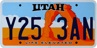 UT license plate Y253AN