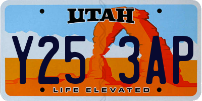 UT license plate Y253AP