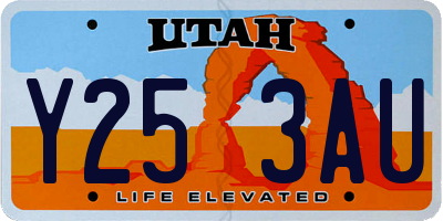 UT license plate Y253AU