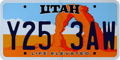 UT license plate Y253AW