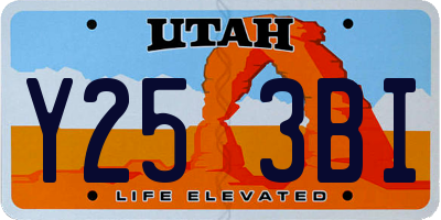 UT license plate Y253BI