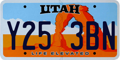 UT license plate Y253BN