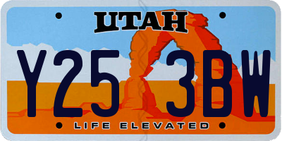 UT license plate Y253BW
