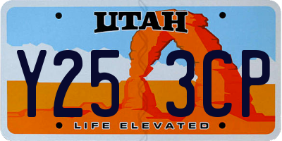 UT license plate Y253CP