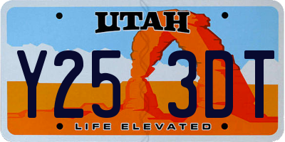 UT license plate Y253DT