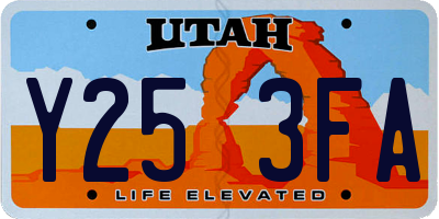 UT license plate Y253FA