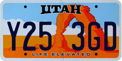 UT license plate Y253GD