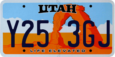 UT license plate Y253GJ