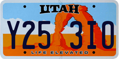 UT license plate Y253IO