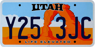 UT license plate Y253JC