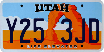 UT license plate Y253JD