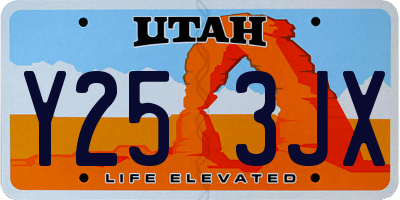 UT license plate Y253JX