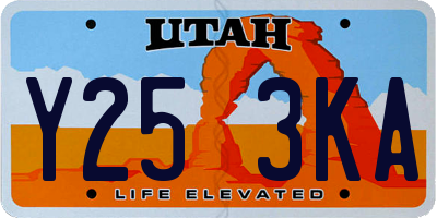 UT license plate Y253KA