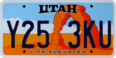 UT license plate Y253KU