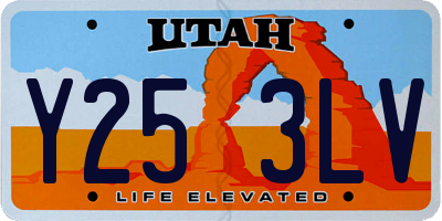 UT license plate Y253LV