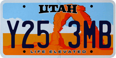 UT license plate Y253MB