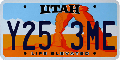 UT license plate Y253ME