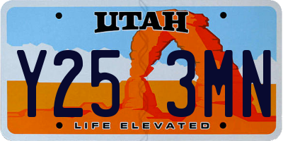 UT license plate Y253MN