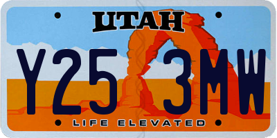 UT license plate Y253MW