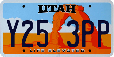 UT license plate Y253PP