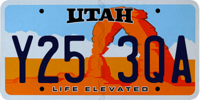 UT license plate Y253QA