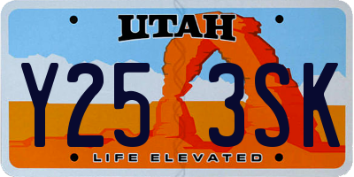 UT license plate Y253SK