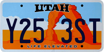 UT license plate Y253ST