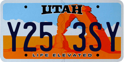 UT license plate Y253SY