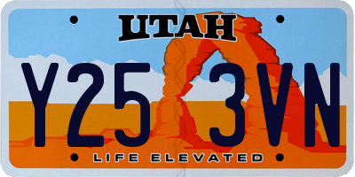 UT license plate Y253VN