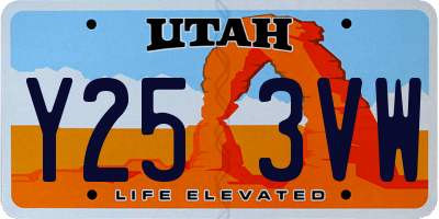 UT license plate Y253VW
