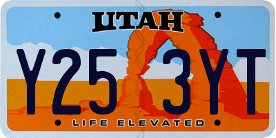 UT license plate Y253YT