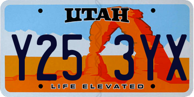 UT license plate Y253YX