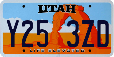 UT license plate Y253ZD