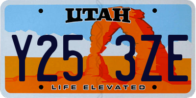 UT license plate Y253ZE