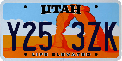 UT license plate Y253ZK