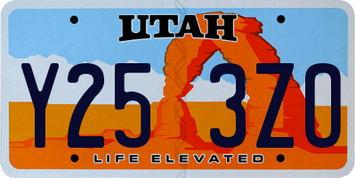 UT license plate Y253ZO