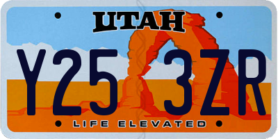 UT license plate Y253ZR