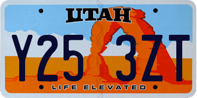 UT license plate Y253ZT