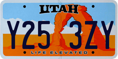 UT license plate Y253ZY