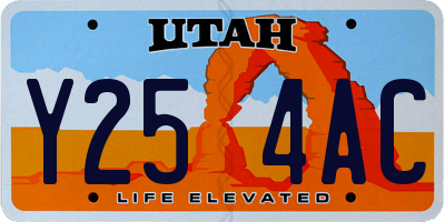 UT license plate Y254AC