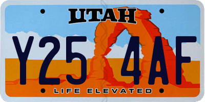 UT license plate Y254AF
