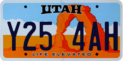 UT license plate Y254AH