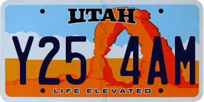 UT license plate Y254AM
