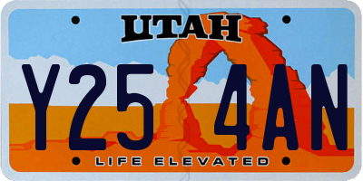 UT license plate Y254AN