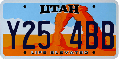 UT license plate Y254BB